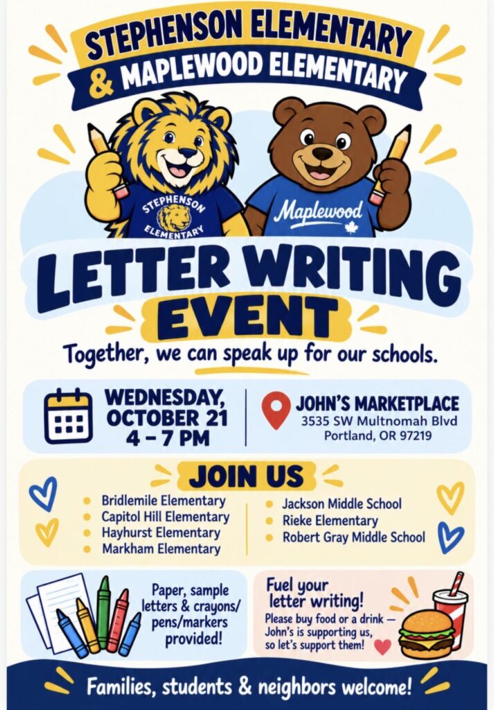 Letter writing event flyer